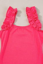Load image into Gallery viewer, Black Ruffled Wide Straps Slim Tank Top - Fashion Queen -  26
