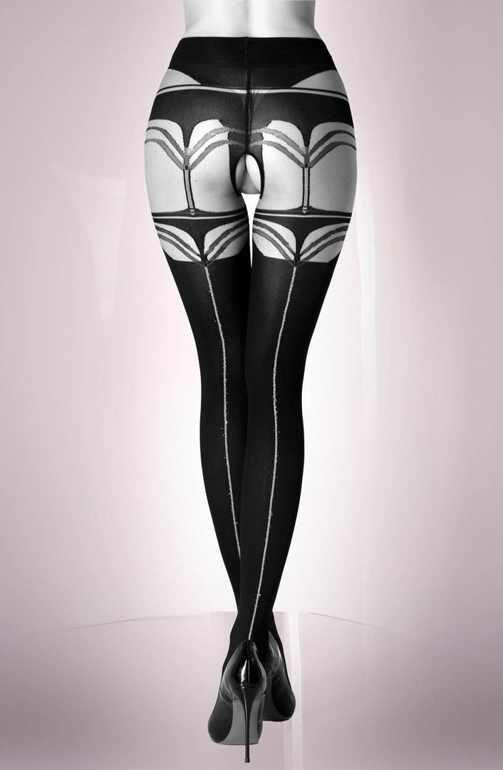 Black Secret BS131 Crotchless Tights - Fashion Queen -  7