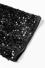 Load image into Gallery viewer, Black Sequin Long Sleeve Knot Cutout Back Mini Dress - Fashion Queen -  11

