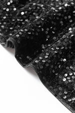Load image into Gallery viewer, Black Sequin Long Sleeve Knot Cutout Back Mini Dress - Fashion Queen -  9
