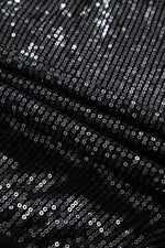 Load image into Gallery viewer, Black Sequin Mesh Long Sleeve Surplice Neck Bodysuit - Fashion Queen -  14
