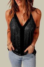 Load image into Gallery viewer, Black Sequin Racerback Tank - Fashion Queen -  4
