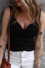 Load image into Gallery viewer, Black Sexy V Neck Ribbed Knit Sleeveless Top - Fashion Queen -  4
