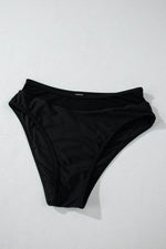 Load image into Gallery viewer, Black Sheer Mesh Edged Halter V Neck Push Up Bikini - Fashion Queen -  10
