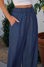 Load image into Gallery viewer, Black Side Pockets Frilled Smocked High Waist Wide Leg Jeans - Fashion Queen -  19
