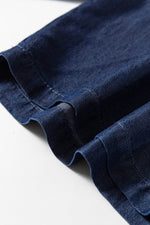 Load image into Gallery viewer, Black Side Pockets Frilled Smocked High Waist Wide Leg Jeans - Fashion Queen -  30

