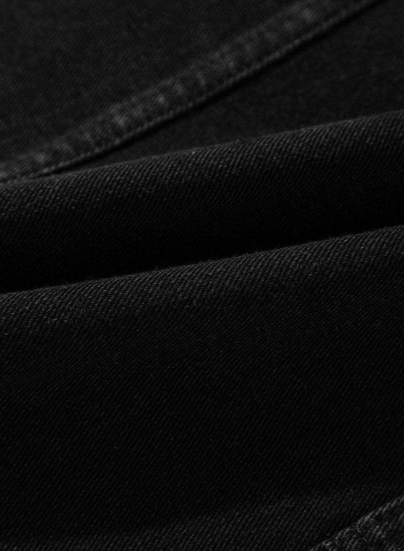 Black Side Pockets Lapel Collar Denim Jacket - Fashion Queen -  12