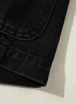Load image into Gallery viewer, Black Side Pockets Lapel Collar Denim Jacket - Fashion Queen -  13
