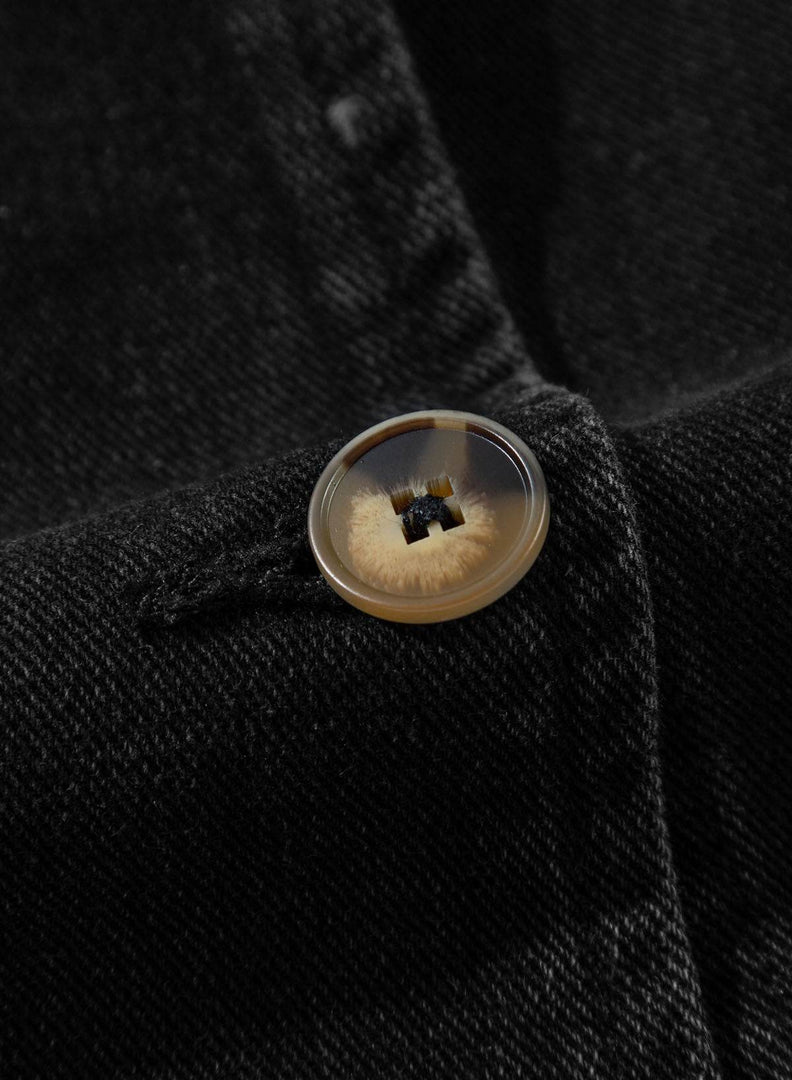 Black Side Pockets Lapel Collar Denim Jacket - Fashion Queen -  15