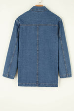 Load image into Gallery viewer, Black Side Pockets Lapel Collar Denim Jacket - Fashion Queen -  22
