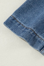 Load image into Gallery viewer, Black Side Pockets Lapel Collar Denim Jacket - Fashion Queen -  28
