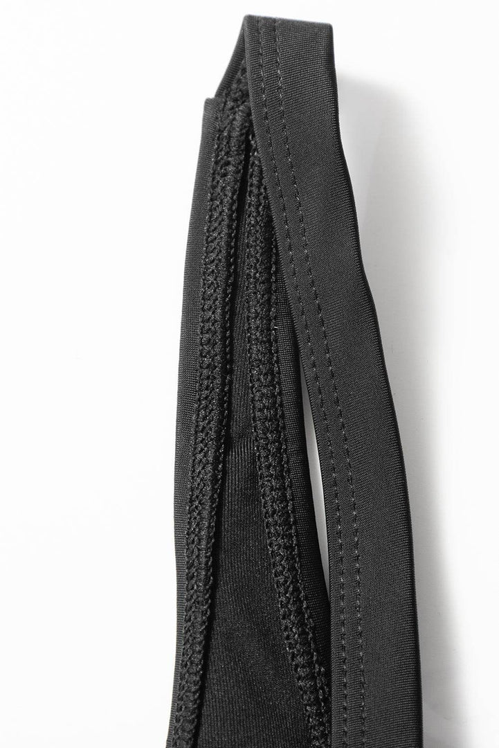 Black Side Tied Waist Square Neck Adjustable Straps A-line One Piece Swim Dress - Fashion Queen -  11