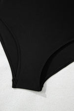 Load image into Gallery viewer, Black Side Tied Waist Square Neck Adjustable Straps A-line One Piece Swim Dress - Fashion Queen -  18
