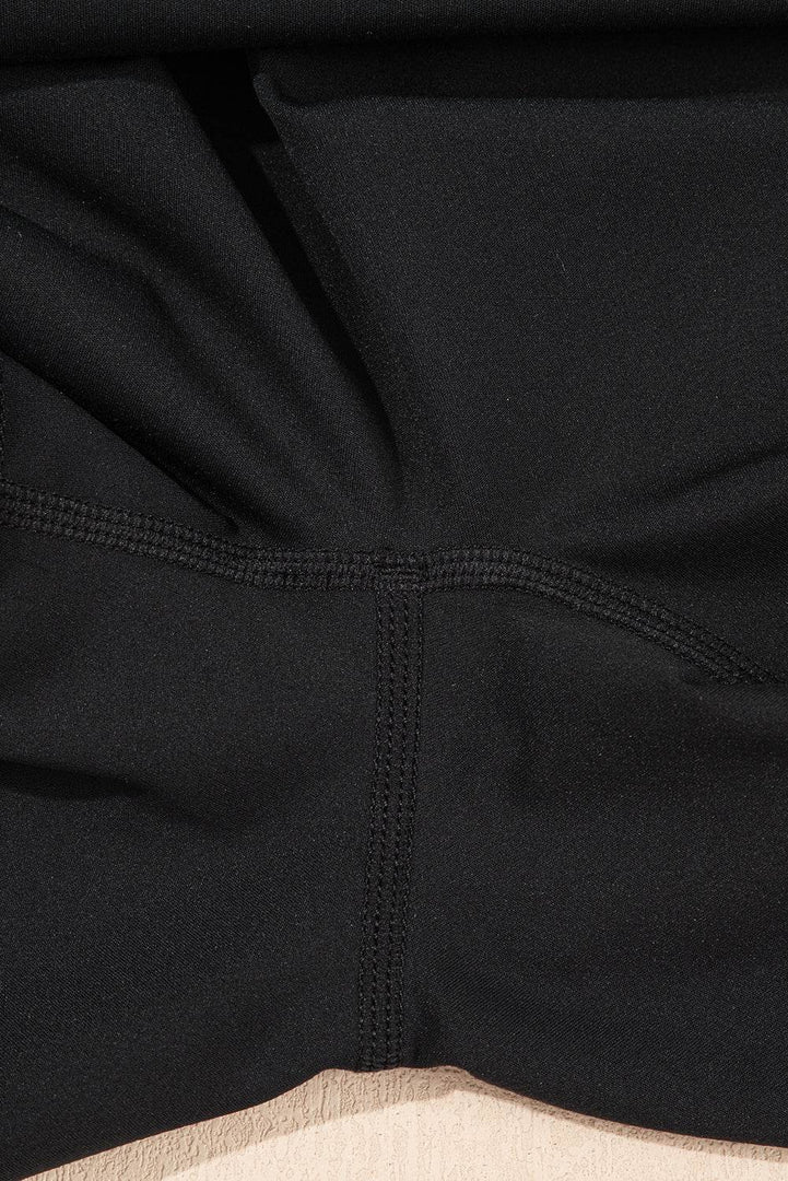Black Sleeveless Knot Skirt Hem Sports Romper - Fashion Queen -  11