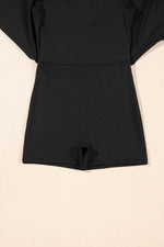 Load image into Gallery viewer, Black Sleeveless Knot Skirt Hem Sports Romper - Fashion Queen -  8
