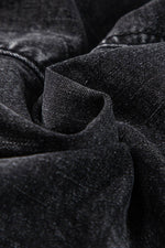 Load image into Gallery viewer, Black Smocked High Waist Mineral Washed Jean Shorts - Fashion Queen -  9

