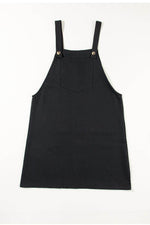 Load image into Gallery viewer, Black Solid Buttoned Straps Plus Size Overall Dress - Fashion Queen -  6
