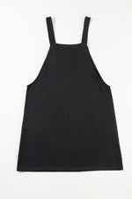 Load image into Gallery viewer, Black Solid Buttoned Straps Plus Size Overall Dress - Fashion Queen -  7
