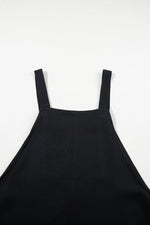 Load image into Gallery viewer, Black Solid Buttoned Straps Plus Size Overall Dress - Fashion Queen -  8
