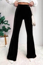 Load image into Gallery viewer, Black Solid Color High Waist Flare Corduroy Pants - Fashion Queen -  1
