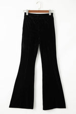 Load image into Gallery viewer, Black Solid Color High Waist Flare Corduroy Pants - Fashion Queen -  10
