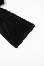 Load image into Gallery viewer, Black Solid Color High Waist Flare Corduroy Pants - Fashion Queen -  13
