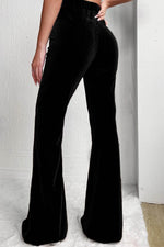 Load image into Gallery viewer, Black Solid Color High Waist Flare Corduroy Pants - Fashion Queen -  2
