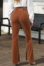 Load image into Gallery viewer, Black Solid Color High Waist Flare Corduroy Pants - Fashion Queen -  5
