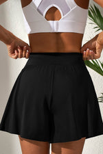 Load image into Gallery viewer, Black Solid Color High Waist Wide Leg Swim Bottom - Fashion Queen -  2
