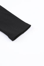 Load image into Gallery viewer, Black Solid Color Ribbed Crop Top Long Pants Set - Fashion Queen -  23
