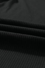 Load image into Gallery viewer, Black Solid Color Ribbed Crop Top Long Pants Set - Fashion Queen -  28
