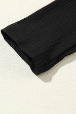 Load image into Gallery viewer, Black Solid Color Ribbed Crop Top Long Pants Set - Fashion Queen -  30
