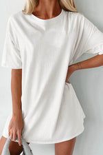 Load image into Gallery viewer, Black Solid Color Round Neck Basic Tunic T Shirt - Fashion Queen -  4
