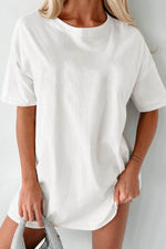 Load image into Gallery viewer, Black Solid Color Round Neck Basic Tunic T Shirt - Fashion Queen -  6

