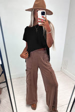 Load image into Gallery viewer, Black Solid Color Sweater Tee with Side Slits - Fashion Queen -  14
