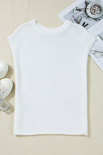 Load image into Gallery viewer, Black Solid Color Sweater Tee with Side Slits - Fashion Queen -  17
