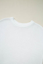 Load image into Gallery viewer, Black Solid Color Sweater Tee with Side Slits - Fashion Queen -  19

