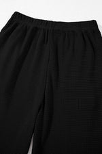 Load image into Gallery viewer, Black Solid Color Textured Buttoned Shirt and Casual Pants Set - Fashion Queen -  10
