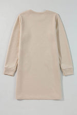 Load image into Gallery viewer, Black Solid Color Textured Long Sleeve Shift Dress - Fashion Queen -  30
