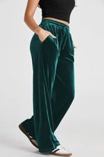 Load image into Gallery viewer, Black Solid Drawstring Waist Wide Leg Pants - Fashion Queen -  23

