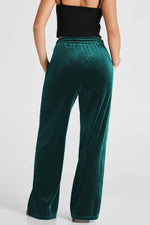 Load image into Gallery viewer, Black Solid Drawstring Waist Wide Leg Pants - Fashion Queen -  5
