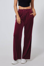 Load image into Gallery viewer, Black Solid Drawstring Waist Wide Leg Pants - Fashion Queen -  9
