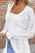 Load image into Gallery viewer, Black Solid Open Knit Cardigan - Fashion Queen -  5
