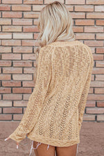 Load image into Gallery viewer, Black Solid Open Knit Cardigan - Fashion Queen -  6
