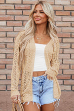 Load image into Gallery viewer, Black Solid Open Knit Cardigan - Fashion Queen -  7
