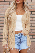 Load image into Gallery viewer, Black Solid Open Knit Cardigan - Fashion Queen -  8
