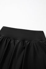 Load image into Gallery viewer, Black Solid Pocketed Crossover High Waist Swim Skort - Fashion Queen -  17
