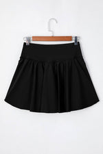 Load image into Gallery viewer, Black Solid Pocketed Crossover High Waist Swim Skort - Fashion Queen -  9
