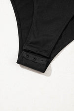 Load image into Gallery viewer, Black Solid Ruffled Mesh Patchwork Sleeve Bodysuit - Fashion Queen -  9
