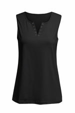 Load image into Gallery viewer, Black Solid Slim-fit V Neck Tank Top - Fashion Queen -  8
